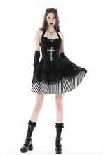 Load image into Gallery viewer, Gothic striped big cross prom dress DW777