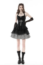 Load image into Gallery viewer, Gothic striped big cross prom dress DW777