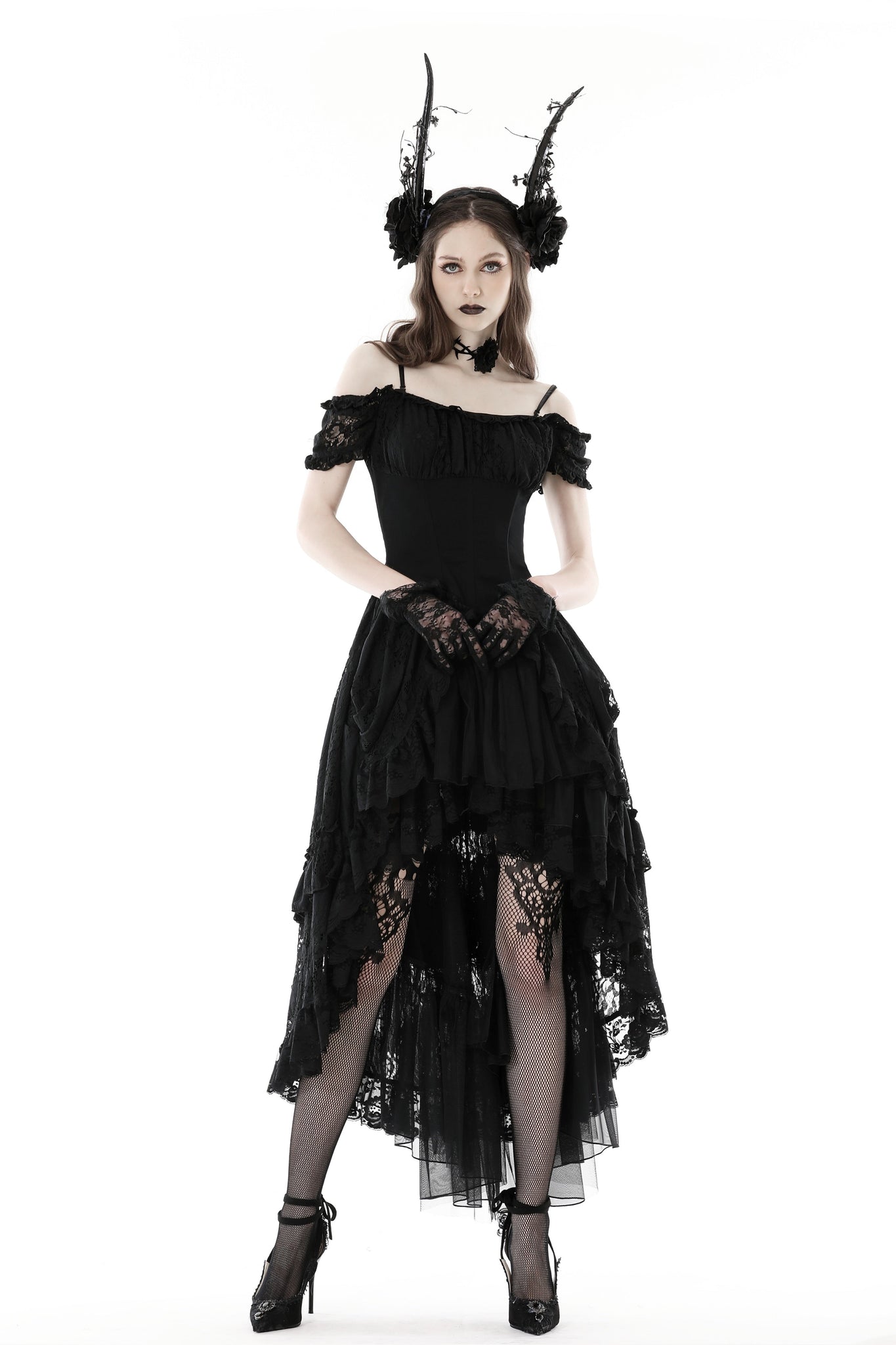 Gothic elegant lady lace dovetail dress DW798 DARK IN LOVE Gothic elegant lady lace dovetail dress DW798 DARK IN LOVE
