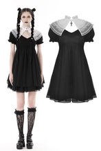 Load image into Gallery viewer, Gothic lolita cross black white princess dress DW807BK