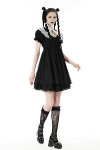 Gothic lolita cross black white princess dress DW807BK