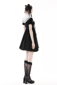 Gothic lolita cross black white princess dress DW807BK