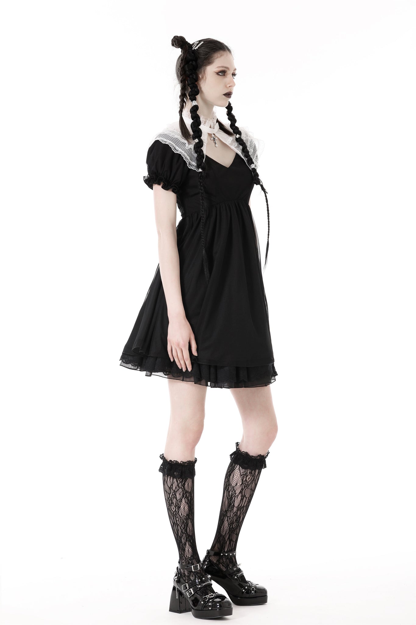 Gothic lolita cross black white princess dress DW807BK – DARK IN LOVE