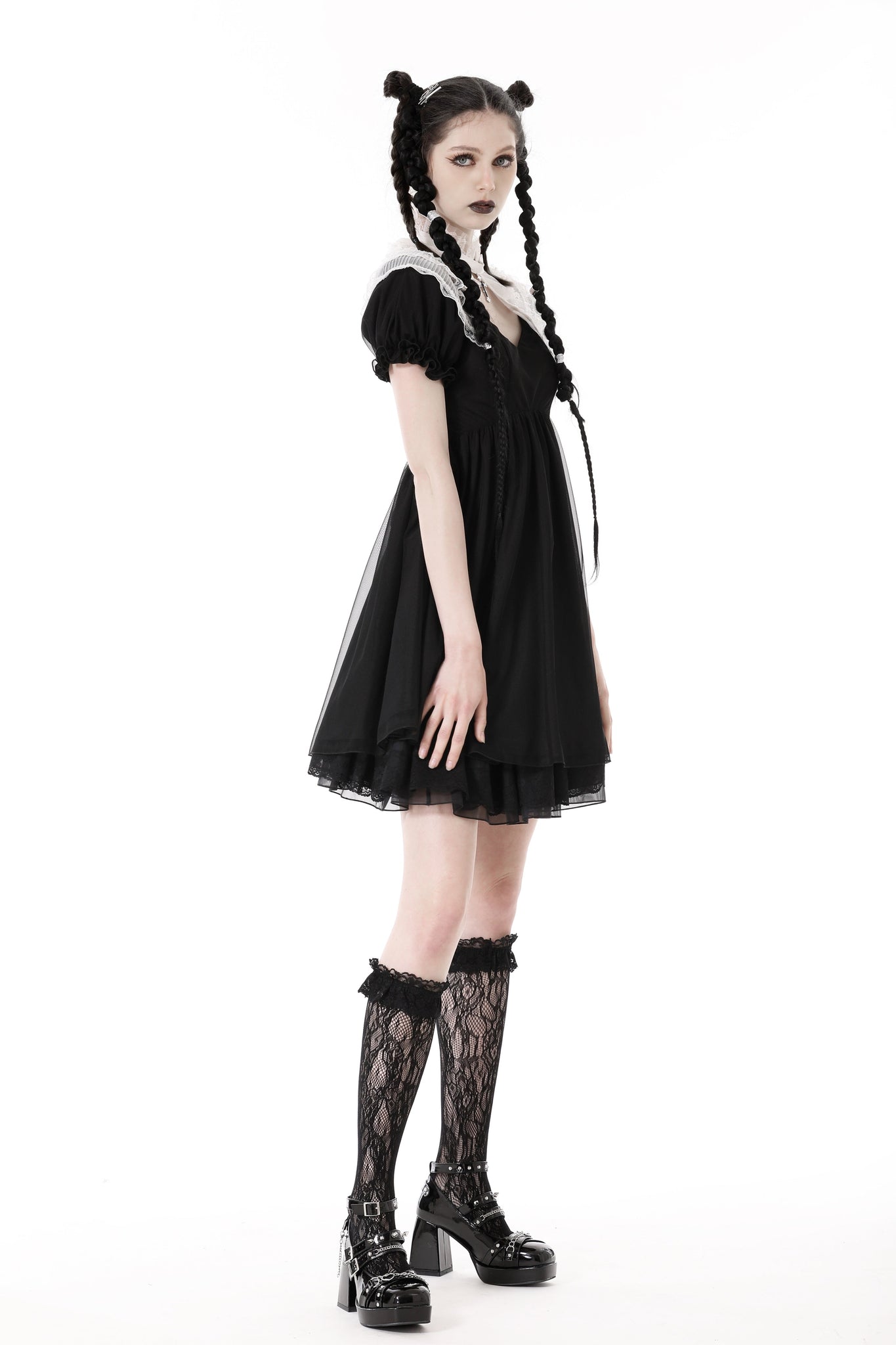 Gothic lolita cross black white princess dress DW807BK – DARK IN LOVE Gothic lolita cross black white princess dress DW807BK – DARK IN LOVE