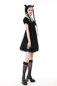 Gothic lolita cross black white princess dress DW807BK