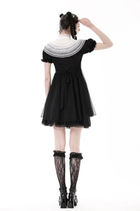 Gothic lolita cross black white princess dress DW807BK