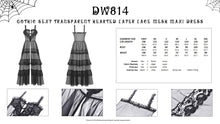 Load image into Gallery viewer, Gothic sexy transparent hearted layer lace mesh maxi dress DW814
