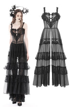 Load image into Gallery viewer, Gothic sexy transparent hearted layer lace mesh maxi dress DW814