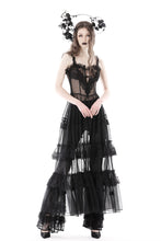 Load image into Gallery viewer, Gothic sexy transparent hearted layer lace mesh maxi dress DW814