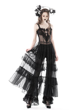 Load image into Gallery viewer, Gothic sexy transparent hearted layer lace mesh maxi dress DW814