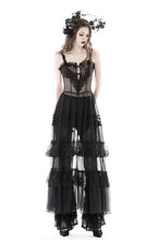 Load image into Gallery viewer, Gothic sexy transparent hearted layer lace mesh maxi dress DW814