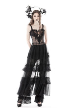 Load image into Gallery viewer, Gothic sexy transparent hearted layer lace mesh maxi dress DW814