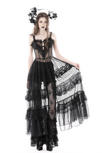 Load image into Gallery viewer, Gothic sexy transparent hearted layer lace mesh maxi dress DW814