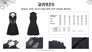 Rebel girl sexy hollow out mesh dress DW829