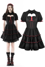 Load image into Gallery viewer, Gothic heart in red lace up dress DW836
