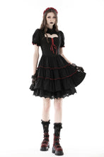 Load image into Gallery viewer, Gothic heart in red lace up dress DW836