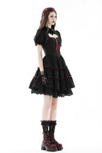 Load image into Gallery viewer, Gothic heart in red lace up dress DW836