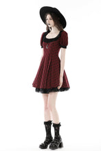 Load image into Gallery viewer, Devil magic moon red check dress  DW840