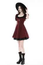 Load image into Gallery viewer, Devil magic moon red check dress  DW840