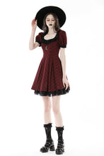 Load image into Gallery viewer, Devil magic moon red check dress  DW840