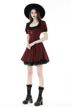Load image into Gallery viewer, Devil magic moon red check dress  DW840