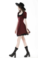 Load image into Gallery viewer, Devil magic moon red check dress  DW840
