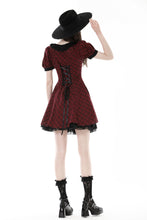 Load image into Gallery viewer, Devil magic moon red check dress  DW840