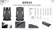 Load image into Gallery viewer, Black white strip preppy style dress DW845