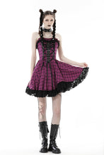Load image into Gallery viewer, Rebel pink check sweet cool dress DW848