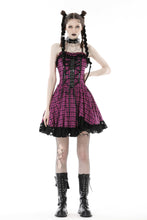 Load image into Gallery viewer, Rebel pink check sweet cool dress DW848