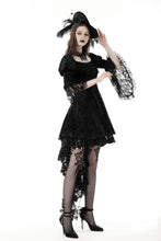 Load image into Gallery viewer, Gothic princess bell lace sleeves velvet dress DW858