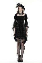 Load image into Gallery viewer, Gothic princess bell lace sleeves velvet dress DW858