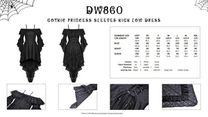 Gothic princess sleeves high low dress DW860