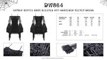 Load image into Gallery viewer, Gothic ruffle horn sleeves off-shoulder velvet dress DW864