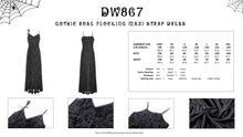 Load image into Gallery viewer, Gothic rose flocking maxi strap dress  DW867