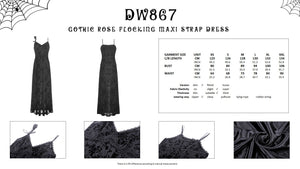 Gothic rose flocking maxi strap dress  DW867
