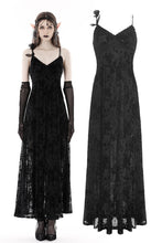 Load image into Gallery viewer, Gothic rose flocking maxi strap dress  DW867