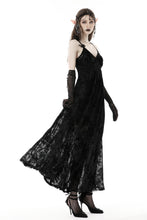 Load image into Gallery viewer, Gothic rose flocking maxi strap dress  DW867