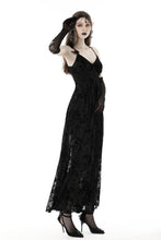 Load image into Gallery viewer, Gothic rose flocking maxi strap dress  DW867