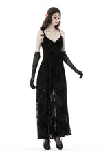Load image into Gallery viewer, Gothic rose flocking maxi strap dress  DW867