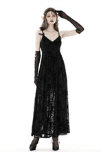 Load image into Gallery viewer, Gothic rose flocking maxi strap dress  DW867
