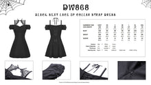 Load image into Gallery viewer, Black sexy lace up collar strap dress DW868