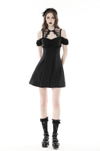 Load image into Gallery viewer, Black sexy lace up collar strap dress DW868