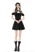 Load image into Gallery viewer, Black sexy lace up collar strap dress DW868