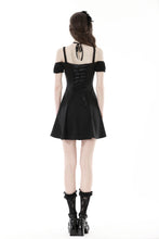 Load image into Gallery viewer, Black sexy lace up collar strap dress DW868