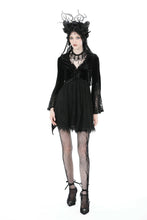 Load image into Gallery viewer, Gothic sexy lace big sleeve fake two pcs velvet dress DW880