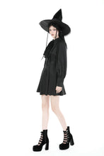 Load image into Gallery viewer, Gothic witch lace tie button dress DW888