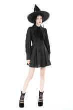 Load image into Gallery viewer, Gothic witch lace tie button dress DW888