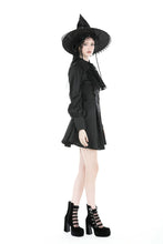 Load image into Gallery viewer, Gothic witch lace tie button dress DW888