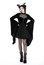 Load image into Gallery viewer, Gothic spider web sexy chest large sleeve velvet dress DW891